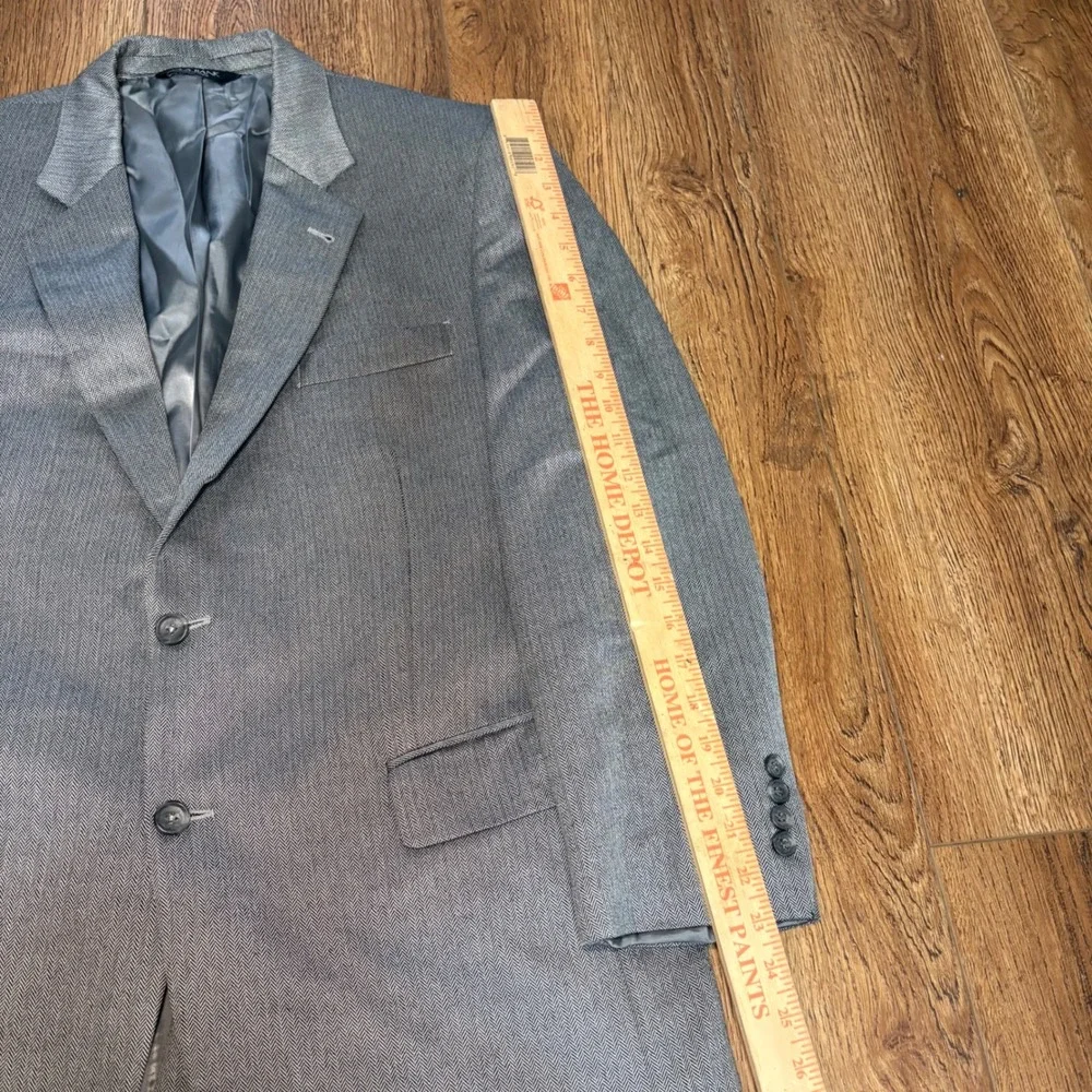 Jos A‎ Bank Signature Blazer 42R gray Silk Camel Hair Herringbone luxury